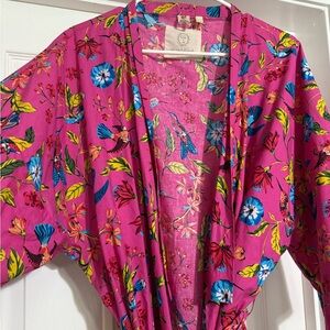 PrintFresh Hummingbird Haven Kimono Robe l/xl